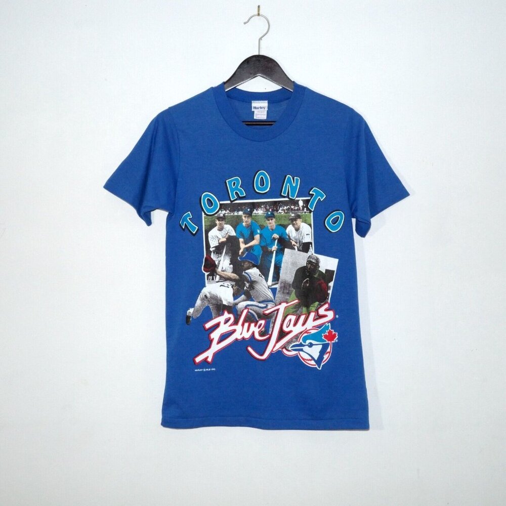 Vintage 1992 Toronto Blue Jays Tee Harley Made in Canada Single Stitch Small